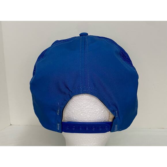 Vintage Quantum Snapback Cap Blue Reels Fishing Made in USA Adjustable One Size - Picture 3 of 7
